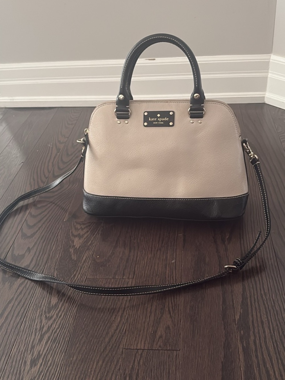 kate spade Two-Tone Dome Satchel - Beige and Black